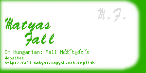 matyas fall business card